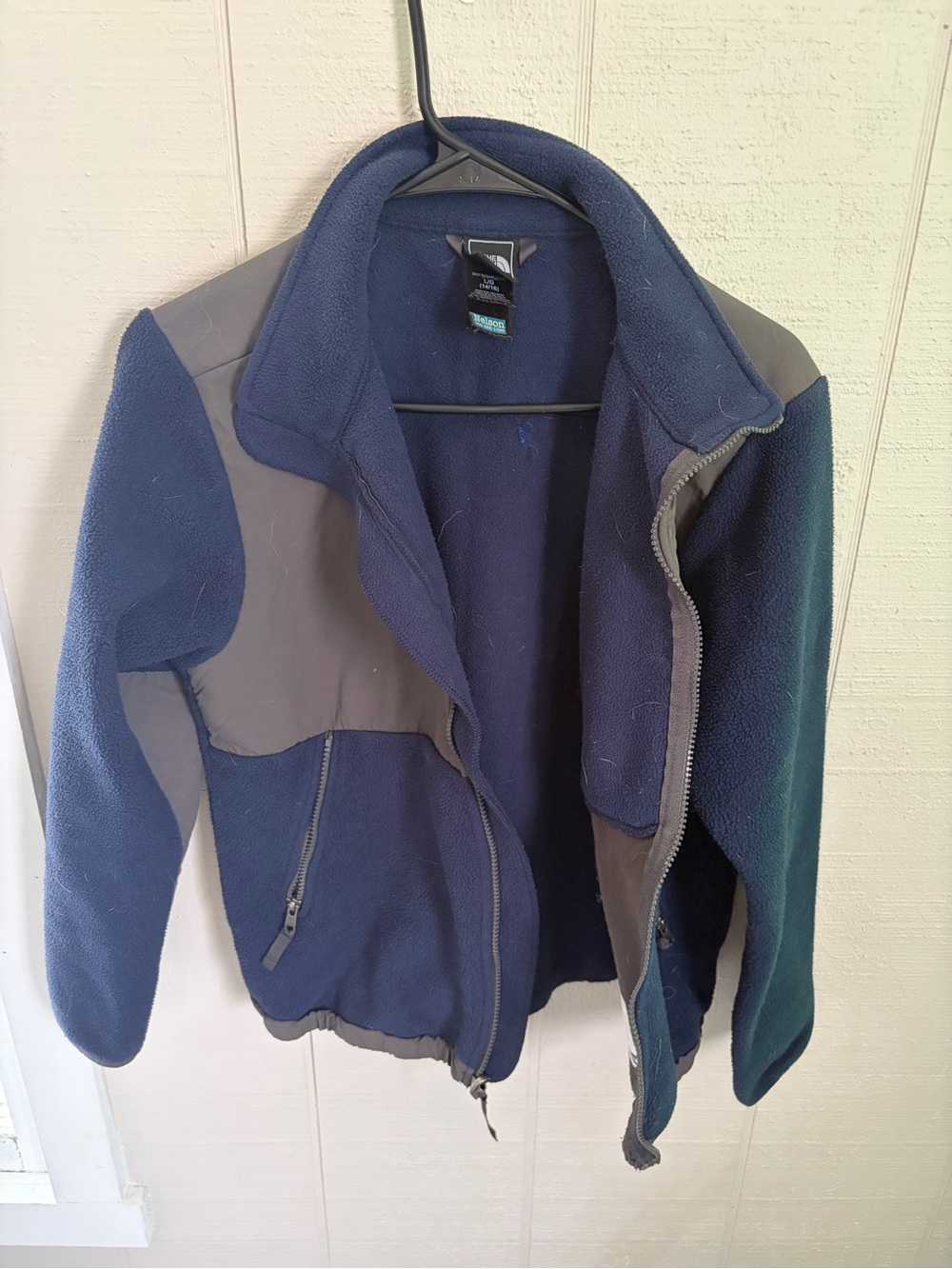 The North Face Navy and Gray Kids Lightweight Fleece Jacket